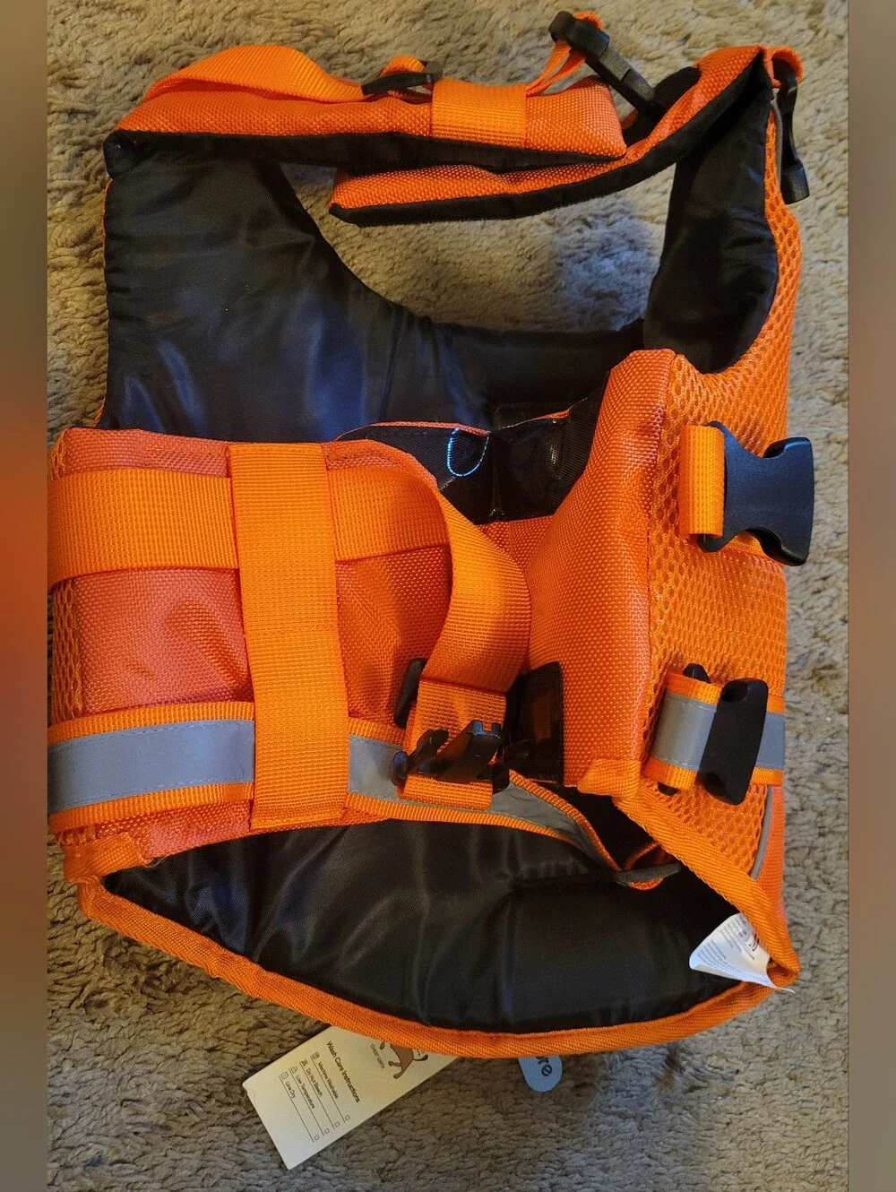 High-Visibility Orange Pet Life Vest With Handle